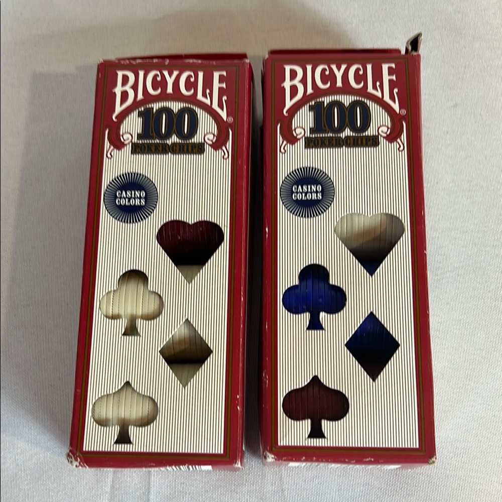 NEW Set of 2 Bicycle Casino Colors Playing Poker Chips